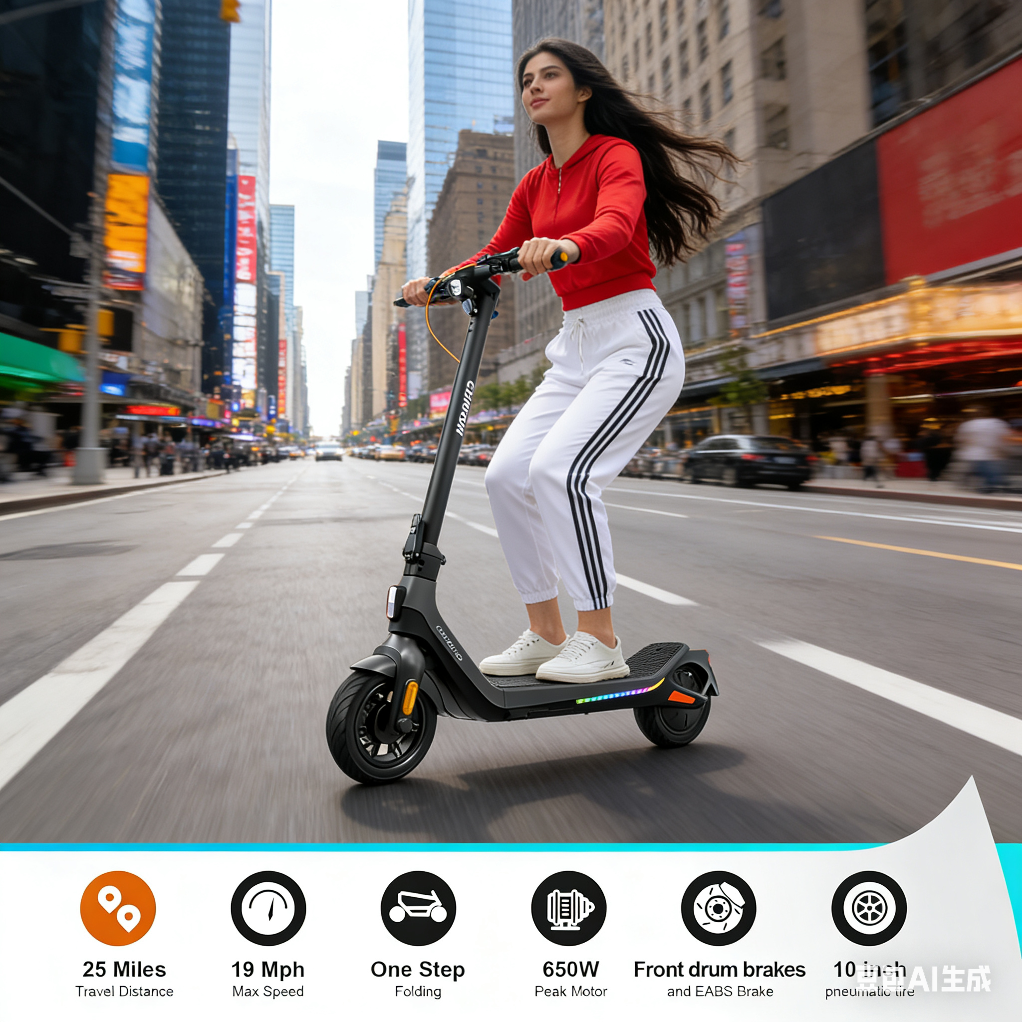 Electric Scooter RS-300 30MPH Foldable Long Range