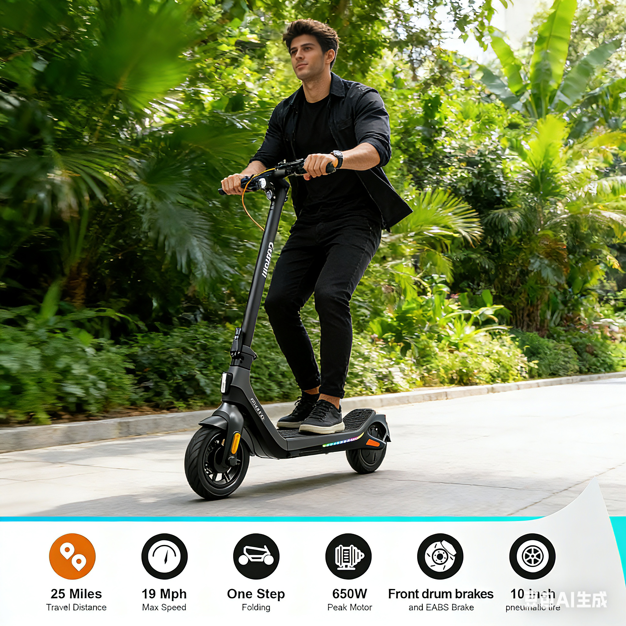 Electric Scooter RS-300 30MPH Foldable Long Range