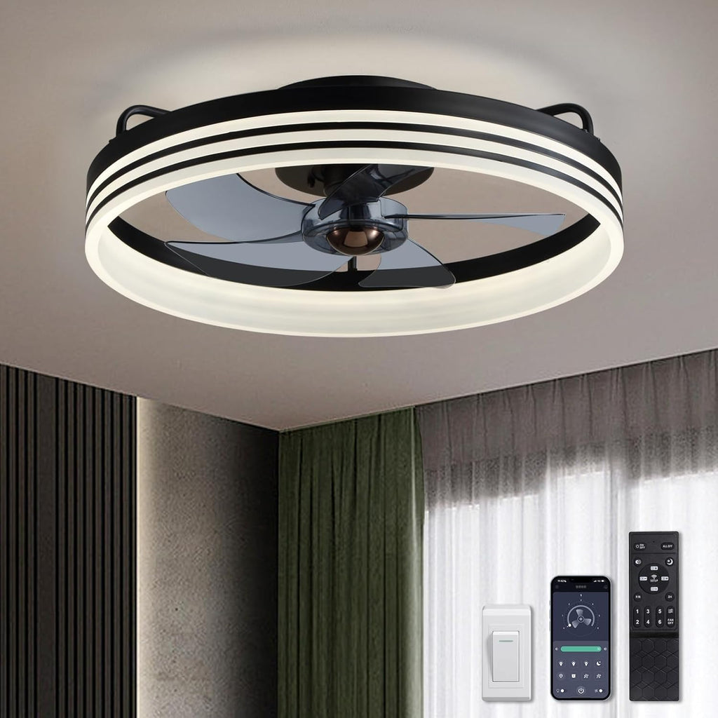 20" Modern Ceiling Fan with LED Light – Remote Control
