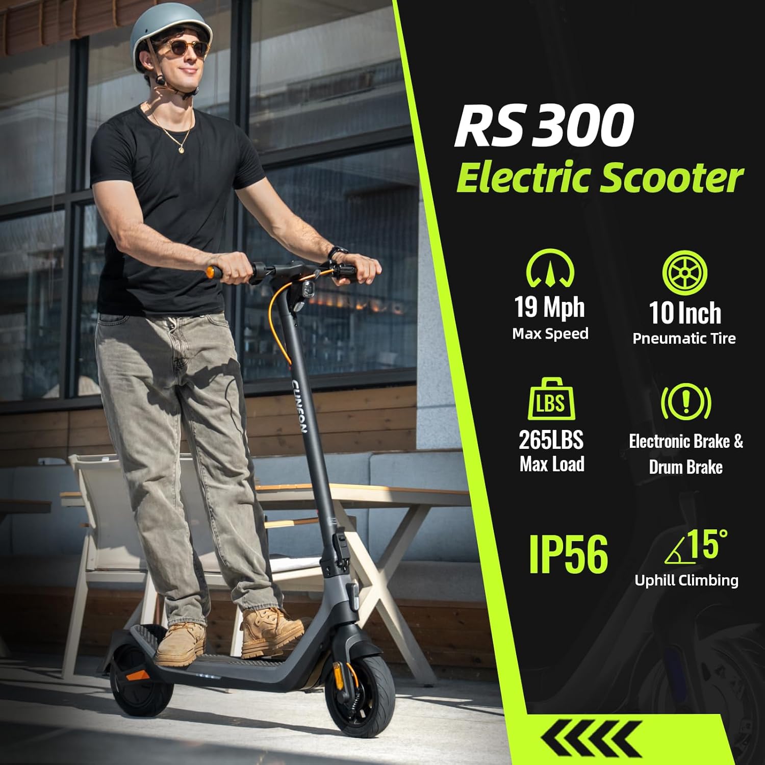 Electric Scooter RS-300 30MPH Foldable Long Range