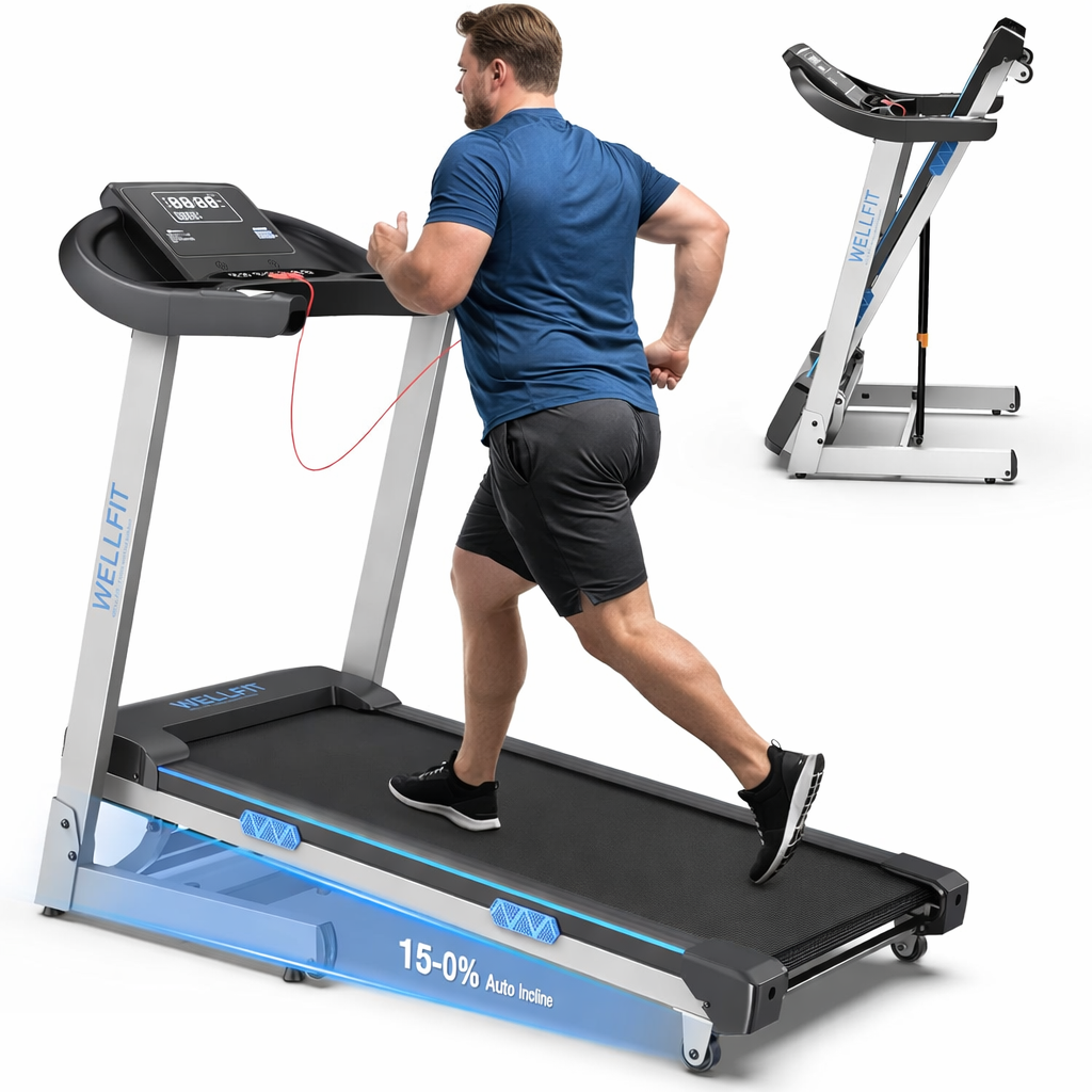 WELLFIT Auto Incline Folding Treadmill